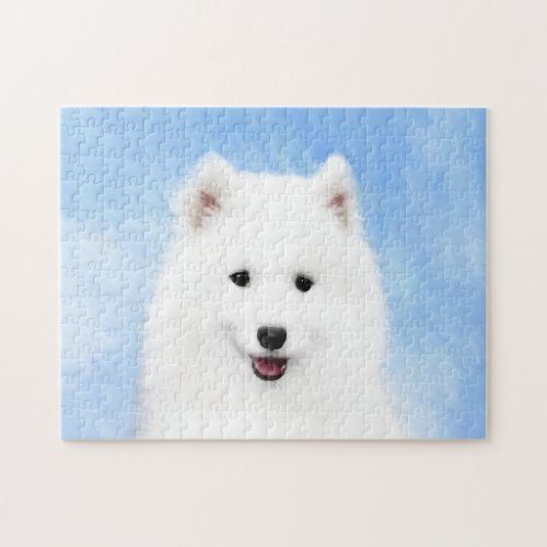 Samoyed Puppy Painting _ Cute Original Dog Art Jigsaw Puzzle