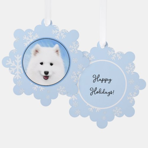 Samoyed Puppy Painting _ Cute Original Dog Art Ornament Card