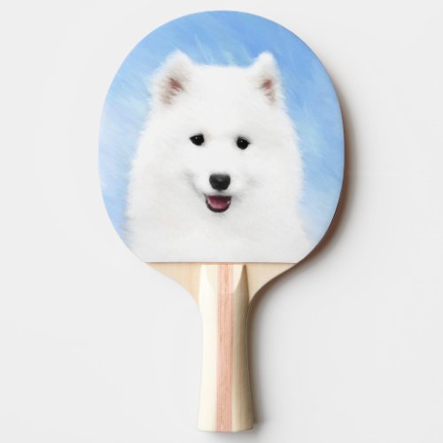 Samoyed Puppy Painting _ Cute Original Dog Art Ping Pong Paddle