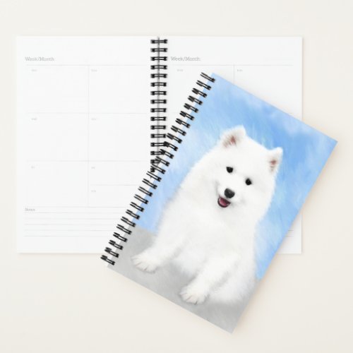 Samoyed Puppy Painting _ Cute Original Dog Art Planner