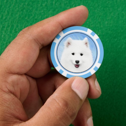 Samoyed Puppy Painting _ Cute Original Dog Art Poker Chips