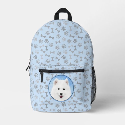 Samoyed Puppy Painting _ Cute Original Dog Art Printed Backpack