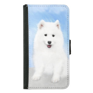 Samoyed Puppy Painting - Cute Original Dog Art Samsung Galaxy S5 Wallet Case