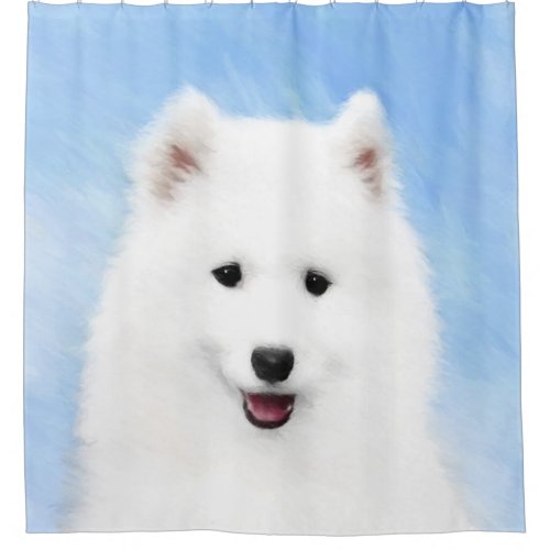 Samoyed Puppy Painting _ Cute Original Dog Art Shower Curtain