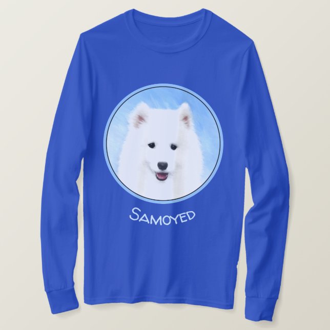 Samoyed Puppy Painting - Cute Original Dog Art T-Shirt (Design Front)