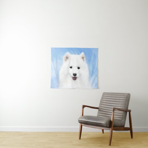 Samoyed Puppy Painting _ Cute Original Dog Art Tapestry