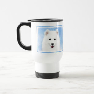 Samoyed Puppy Painting - Cute Original Dog Art Travel Mug