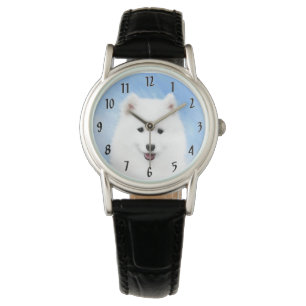 Samoyed Puppy Painting - Cute Original Dog Art Watch