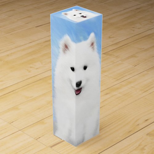 Samoyed Puppy Painting _ Cute Original Dog Art Wine Box