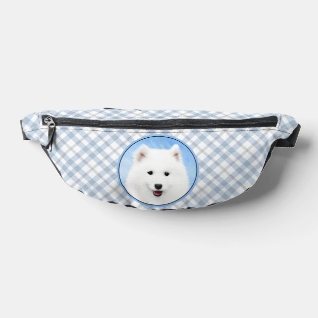 Samoyed Puppy Painting White Cute Original Dog Art Fanny Pack (Lay Down)