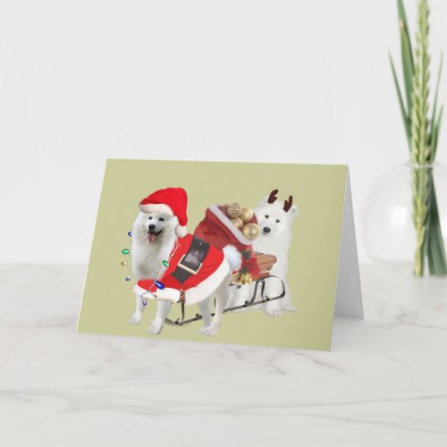 Samoyed Santa and Helper Cards