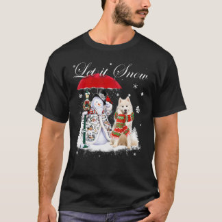 Samoyed Santa Dog Christmas Snowman Xmas Pajama T-Shirt