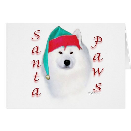 Samoyed Santa Paws Cards (Front Horizontal)