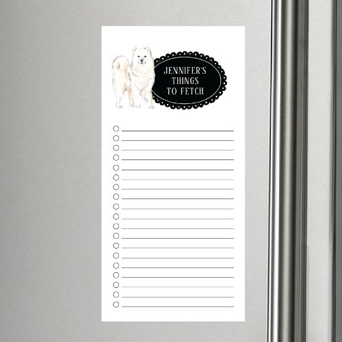 Samoyed Shopping List  Magnetic Notepad