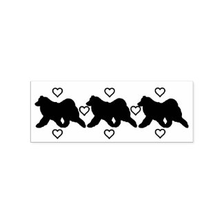 Samoyed Silhouette&Hearts Stamp;Pads sold Separate Rubber Stamp