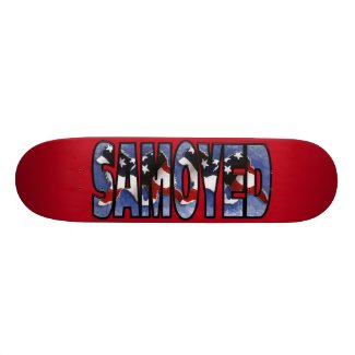 Samoyed Skateboard: Sam shaped Flags & Graffiti l Skateboard