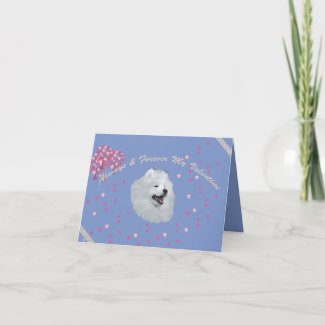 Samoyed Small Folded Valentine's Card