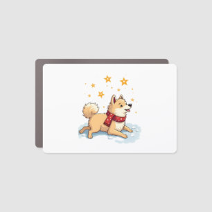 Samoyed Snow Angel Car Magnet