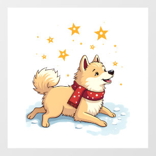Samoyed Snow Angel Wall Decal