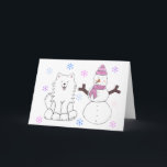 Samoyed & Snowman Holiday Card<br><div class="desc">This item has my Samoyed & Snowman design on it.  Wonderful holiday design to give as a gift or to keep for yourself.</div>