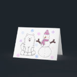 Samoyed & Snowman Holiday Card<br><div class="desc">This item has my Samoyed & Snowman design on it.  Wonderful holiday design to give as a gift or to keep for yourself.</div>
