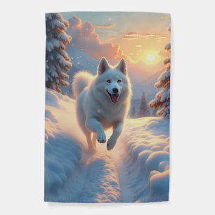 Samoyed Snowy Mountain Adventure Christmas Garden Flag