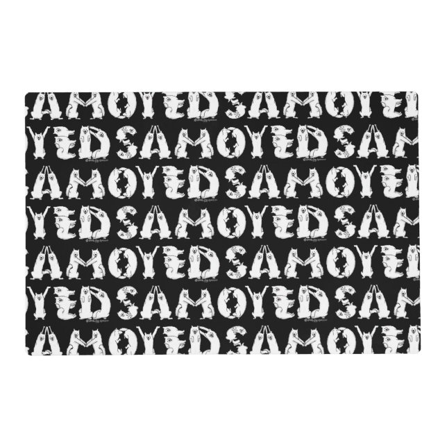Samoyed Spelled in Samoyed Dogs Letters Funny Placemat (Front)