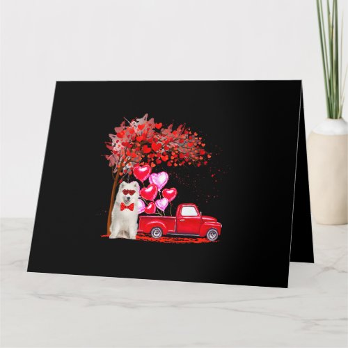 Samoyed Sunglasses Hearts Tree Pickup Truck Dog Lo Card