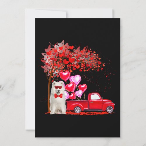 Samoyed Sunglasses Hearts Tree Pickup Truck Dog Lo Invitation