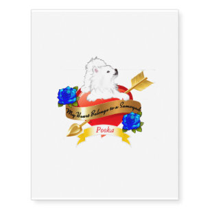 Samoyed Temporary Tattoos--Change Dog's Name! Tattoos