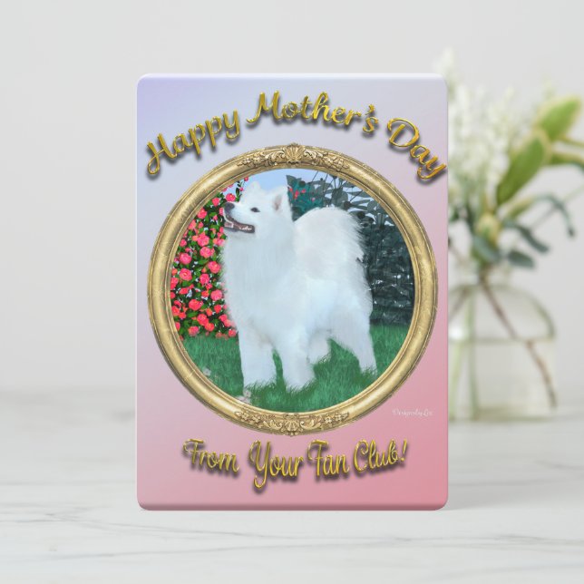 Samoyed Theme Mother's Day Flat Card Personalize (Standing Front)