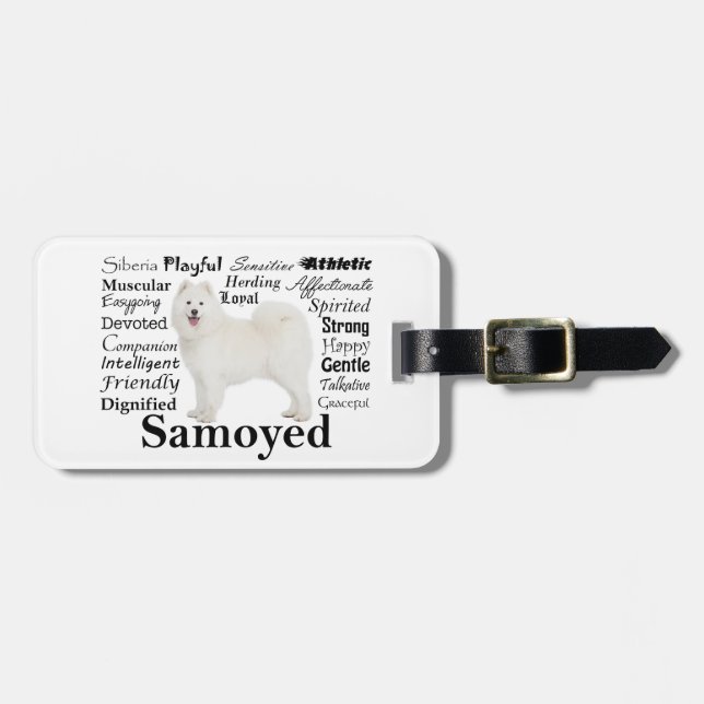 Samoyed Traits Luggage Tag (Front Horizontal)