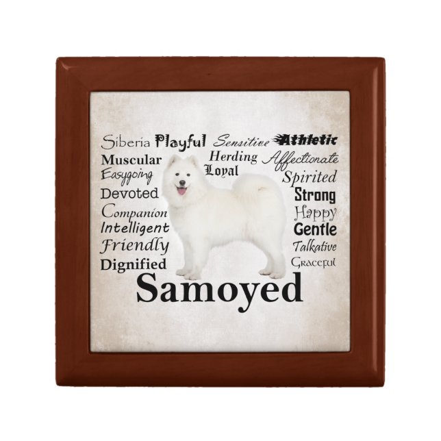Samoyed Traits Tile Gift Box (Front)