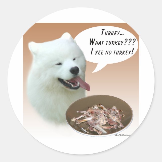 Samoyed Turkey Classic Round Sticker (Front)
