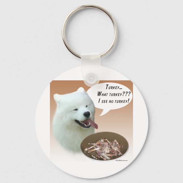 Samoyed Turkey Keychain (Front)