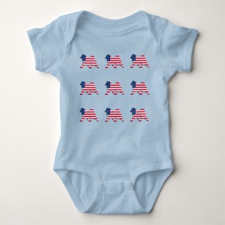 Samoyed USA Baby Fine Jerse July 4th!    Baby Bodysuit