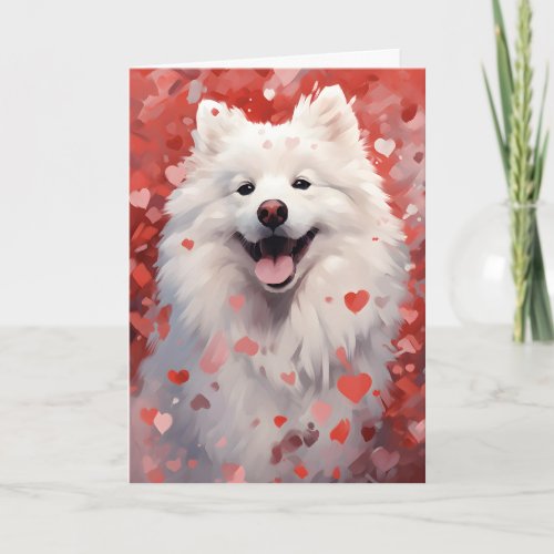 Samoyed Valentines day Card
