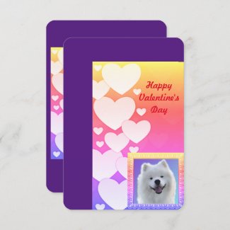 Samoyed Valentine's Day Flat Thank You Card