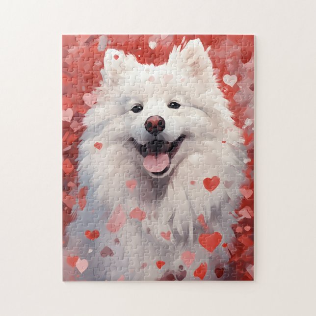 Samoyed Valentines day Jigsaw Puzzle (Vertical)