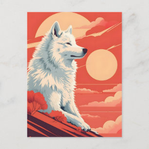 Samoyed Vintage Art Postcard