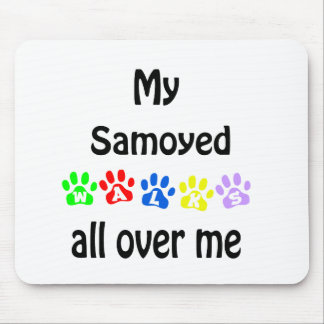 Samoyed Walks Design Mouse Pad