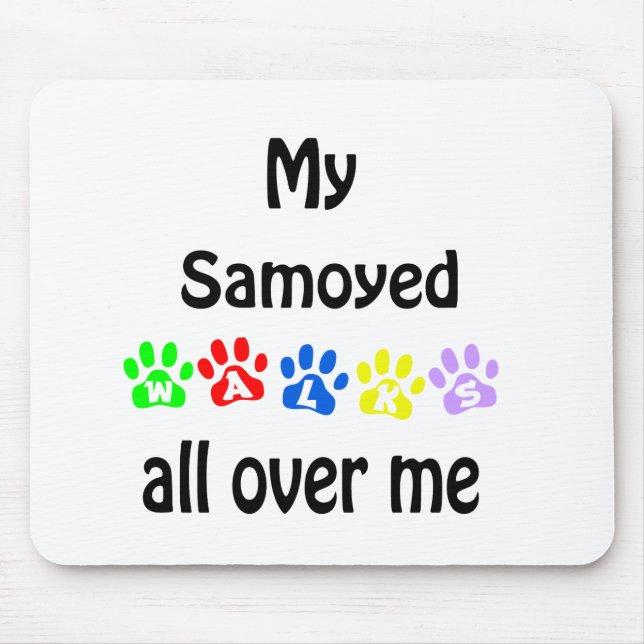 Samoyed Walks Design Mouse Pad (Front)