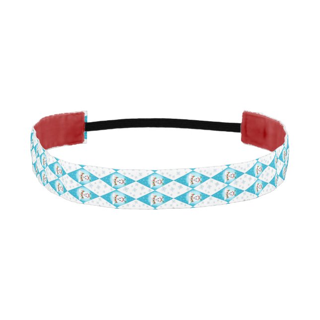 Samoyed Winter Holiday Diamond Pattern Athletic Headband (Front)