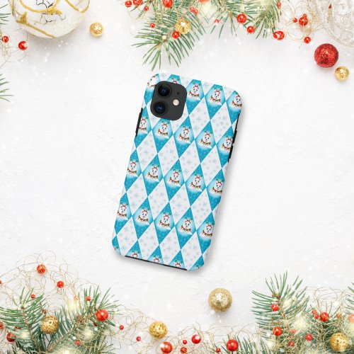 Samoyed Winter Holiday Diamond Pattern iPhone 11 Case