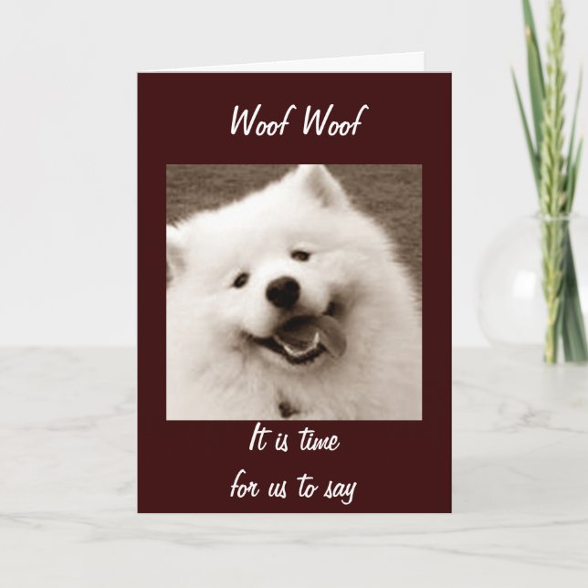 SAMOYED WISHES HAPPY BIRTHDAY "FROM THE GROUP" CARD (Front)