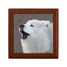 Samoyed Wooden Jewelry Keepsake Box  7" Gift Box