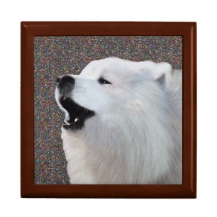 Samoyed Wooden Jewelry Keepsake Box 7" Gift Box