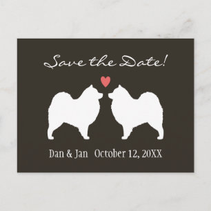 Samoyeds Wedding Save the Date Announcement Postcard