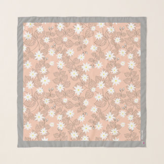 Sampaguita (Jasmine) Square Chiffon Scarf