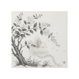 Sampaguita — Philippine National Flower Sumi-e Gallery Wrap